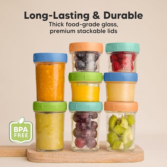 KeaBabies 4pk 8oz Glass Baby Food Containers - Image 5