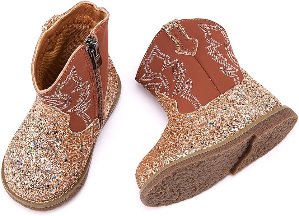 BMCiTYBM Baby Cowboy Cowgirl Boots Infant Western Shoes Boys Girls Round Toe - Image 3