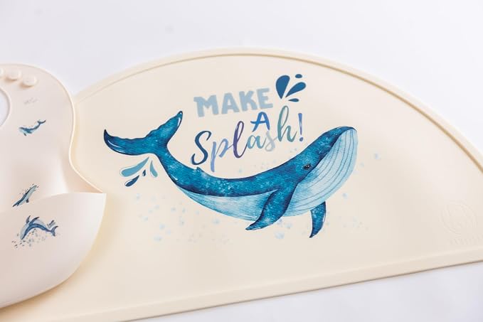 Silicone Baby Bib and Mat | Boys Girls Babies & Toddlers | Waterproof, - Image 2