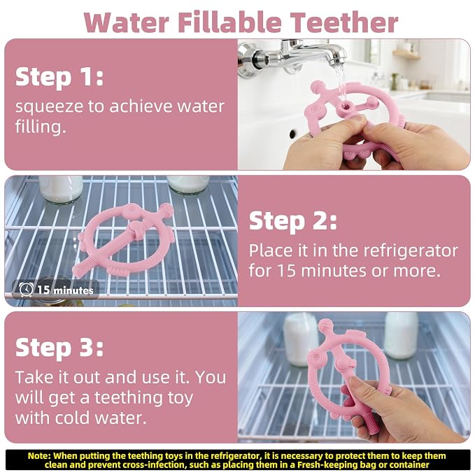 Chuya Baby Teething Toys with Easy-Hold Ring Sticks Baby Teether Toy - Image 6