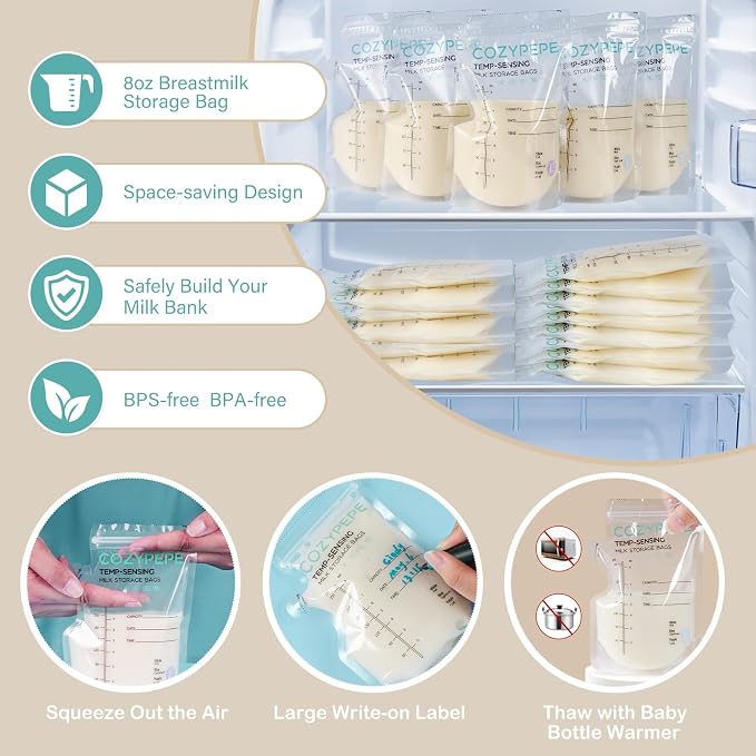 100 Pcs Breastmilk Storage Bags, 8Oz Breast Milk Storing Bag - Image 6