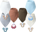 Baby Teething Bibs 6-Pack with Attachable Teether by Unknown