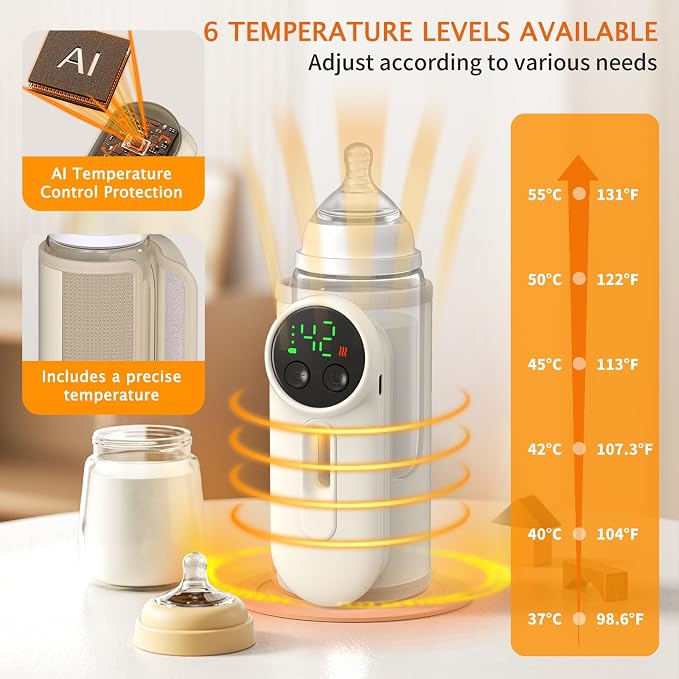 Portable Bottle Warmer for Baby Fast Baby Milk Warmer Multi-Function Milk & - Image 3