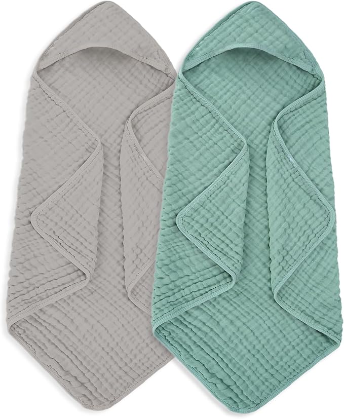 Muslin Hooded Baby Towels 100% Cotton ，Super Soft Muslin Baby Bath Towel by Unknown