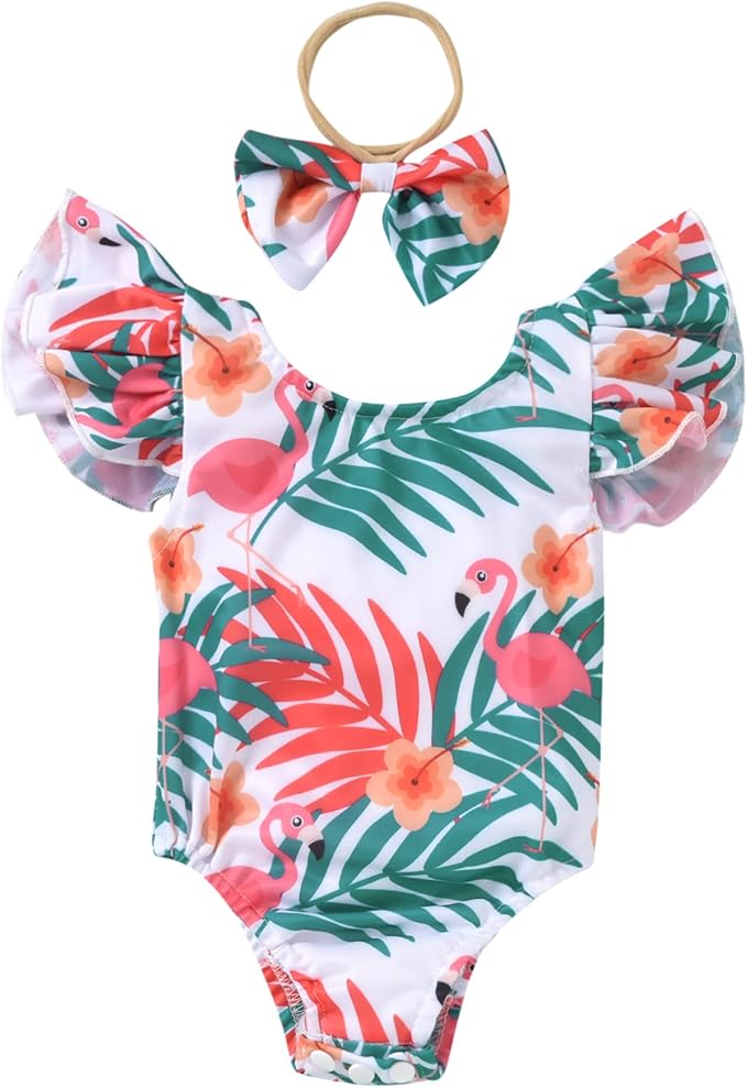 Toddler Girl Baby Ruffles Mermaid Fish Scale Swimsuit One Piece Swimwear by Hiha