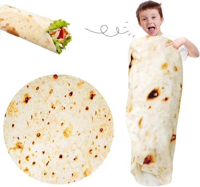 Kids Tortilla Blanket 1 2 3 4 5 Year Old Boy Birthday Gift, 49 Inch Burritos by FunCozyandHandyBlanketsforAllAgesandToolsYou%E2%80%99llLove