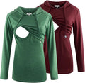 GINKANA Women's Nursing Hoodie Sweatshirt Long Sleeves Breastfeeding Maternity by GINKANA