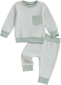 Toddler Baby Boy Fall Clothes Waffle Outfit Long Sleeve Color Blocking by Fufuriprefer