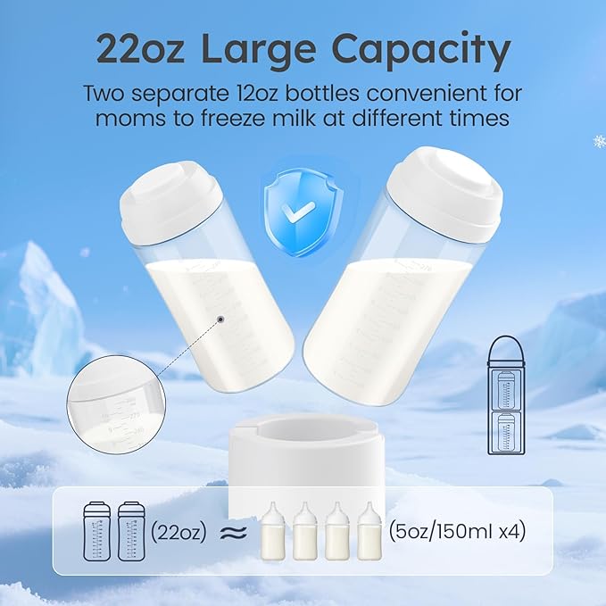 Portable Breast Milk Cooler for Travel, 22oz Large Capacity Breastmilk Chiller - Image 7