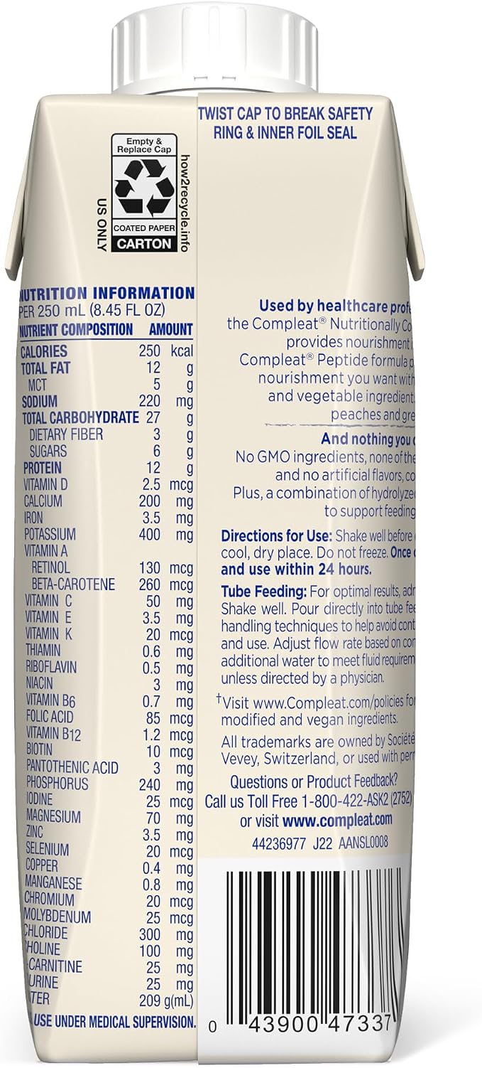 Nestle Compleat Peptide 1.0 Tube Feeding Formula Vegetable/Fruit Medley Flavor - Image 3