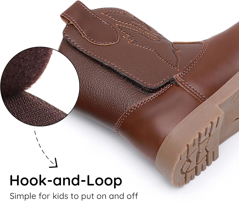 Blikcon Toddler Cowboy Boots for Boys Girls Baby Infant Cowgirl Boots Round Toe - Image 5