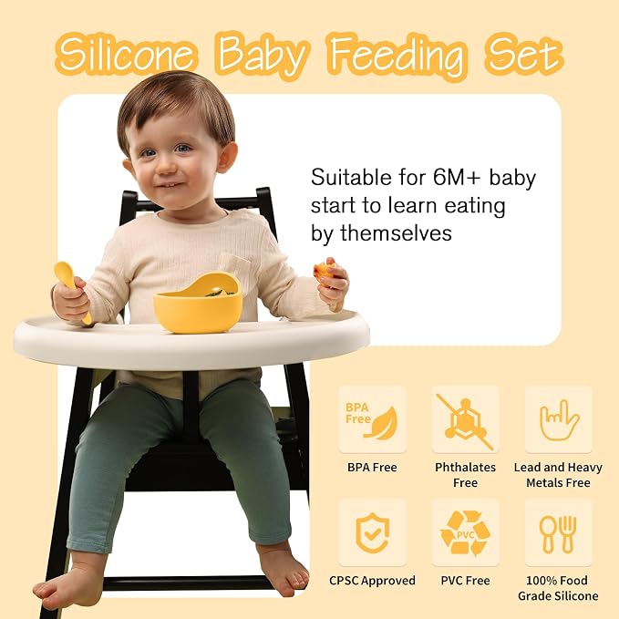 Baby Led Weaning Supplies, 17 Piece BPA-Free Silicone Feeding Set, Eating - Image 3