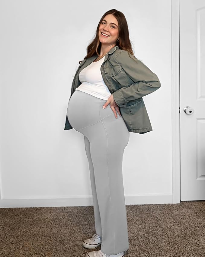 G4Free BareFeel Maternity Dress Yoga Pants Over The Belly Stretchy Work Slack - Image 5