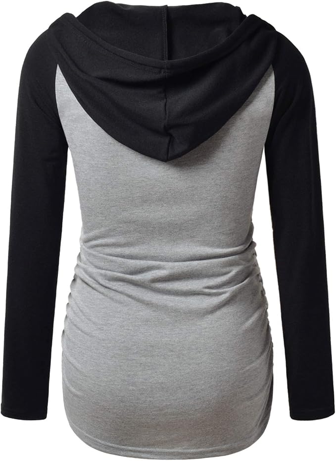 GINKANA Maternity Hoodie Long Sleeves Shirts Casual Maternity Top Pregnancy - Image 2