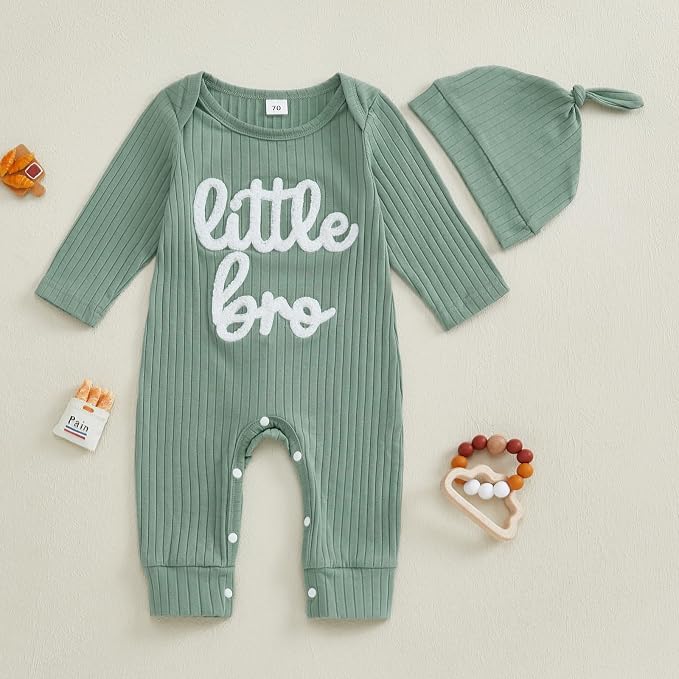 Fernvia Newborn Baby Boy Clothes Letters Print Bodysuit 3 6 9 12 18 Months Long - Image 2
