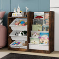 Rustic Kids Wood Bookshelf Toy Storage Box Organizer Shelf W/4 Removable by HedoAjim