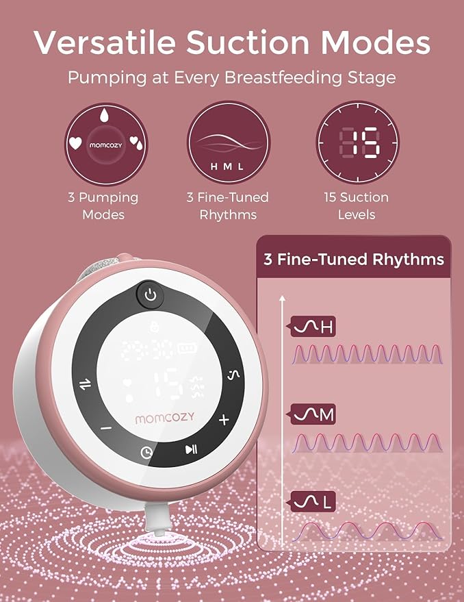 Momcozy Breast Pump V1 Pro Hospital-Grade, Hands-Free & Portable Wearable Pump - Image 4