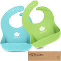 KeaBabies 2-Pack Silicone Baby Bibs by KeaBabies