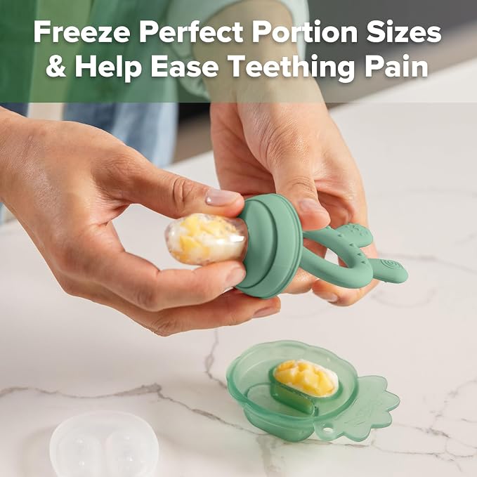 Haakaa Baby Fruit Food Feeder & Mini Freezer Nibble Tray Combo, Breastmilk - Image 3