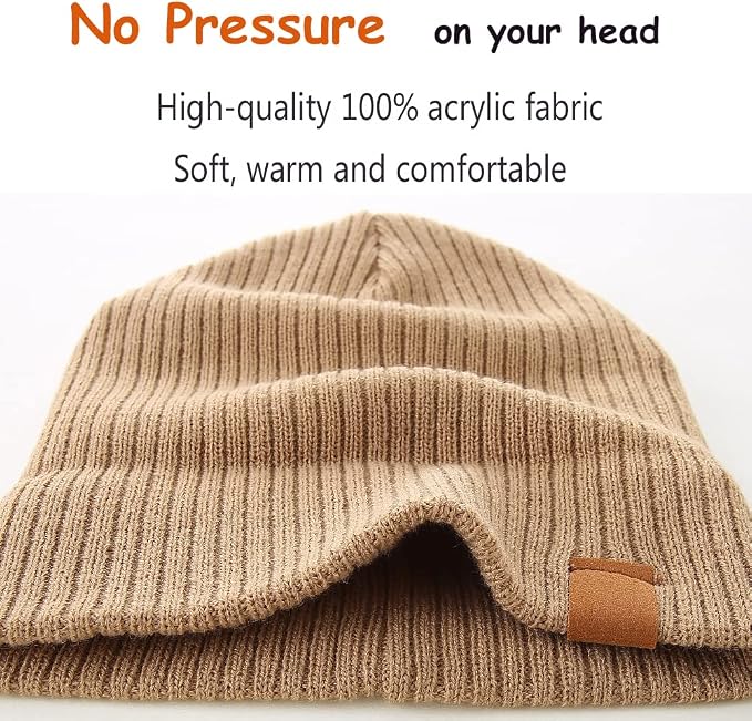 Moon Kitty 2PCS Baby Beanie Soft Toddler Beanie Warm Knitted Infant Winter Hats - Image 3