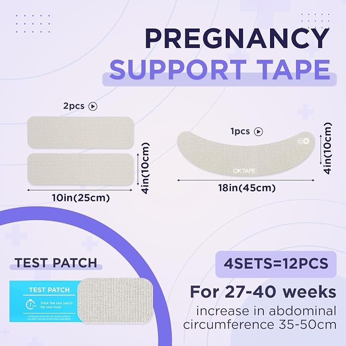 OK TAPE Pregnancy Belly Tape, Hypoallergenic Precut Belly Band Support - Image 7