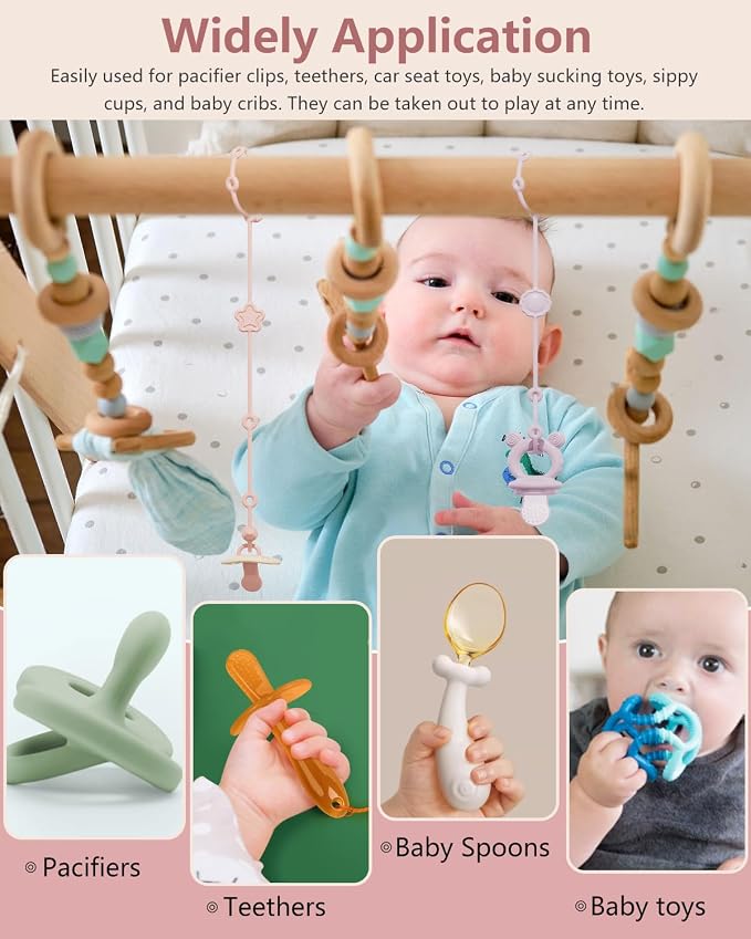 6 Pack Silicone Baby Toy Straps - Image 6