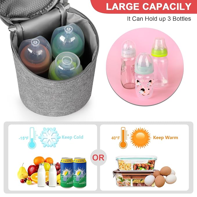 Accmor Breastmilk Cooler Bag, Insulated Baby Bottle Cooler Tote Bags - Image 2