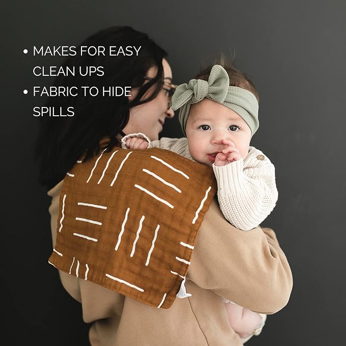 Mebie Baby Burp Cloths, Printed 3-Pack, Muslin Burp Cloth Set - Image 4