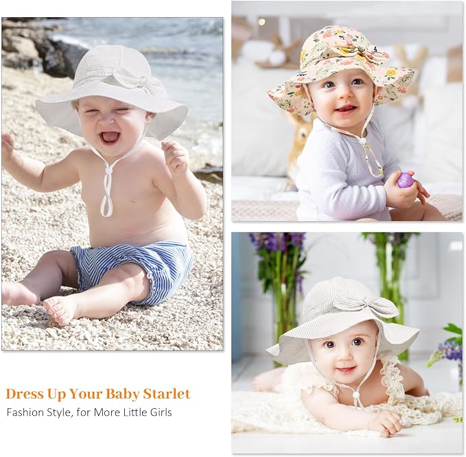 Baby Girl Sun Hat Summer Foldable Beach Hats - Image 7