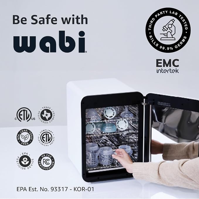 WABI UVC LEDs 3-in-1 Sanitizer & Dryer 360° Box | Disinfect, & Store Everyday - Image 6