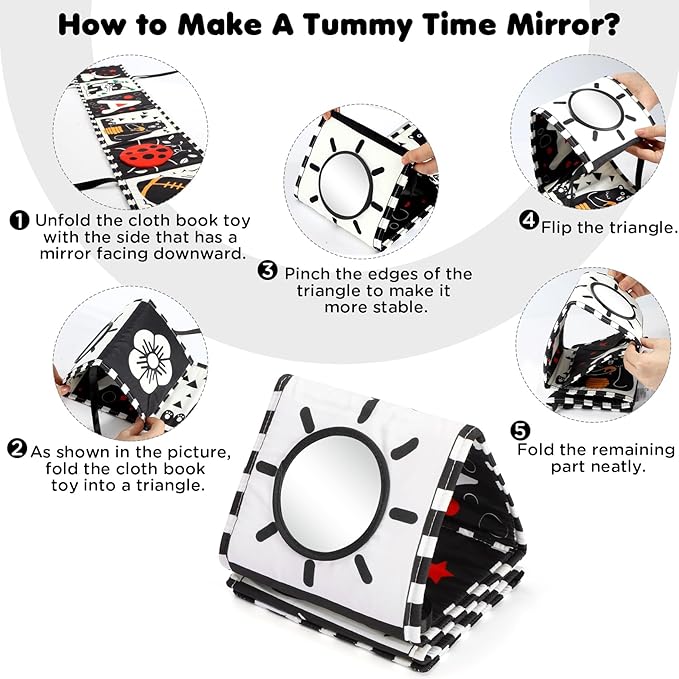 URMYWO Black and White Baby Toys, Tummy Time High Contrast Newborn Toys 0-3 - Image 2