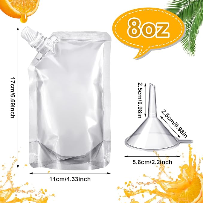 Meanplan 100 Pcs Plastic Pouches Bulk Reusable Squeeze Pouches Clear Plastic - Image 2