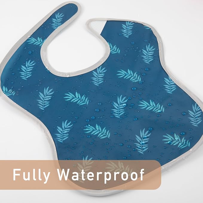 Mess Proof Baby Bib 3 Pack, Waterproof Led Weaning Baby Feeding Bibs - Image 4