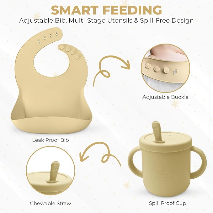 12-Piece Silicone Baby Feeding Set – Suction Bowl, Divided Plate, Utensils & - Image 5