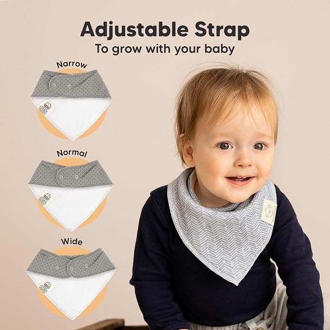 8-Pack Organic Baby Bandana Bibs - Image 3
