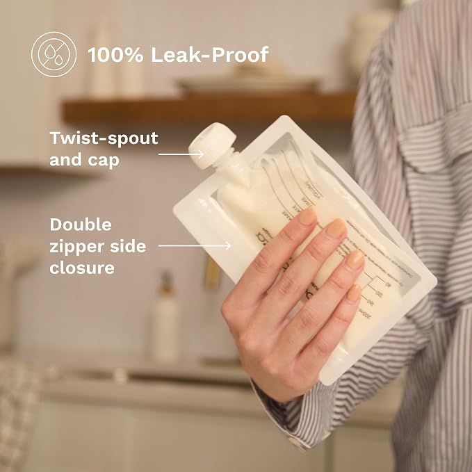 Baby Brezza Reusable Breastmilk Storage Bags, 10 Pack, Includes Filling Funnel - Image 3