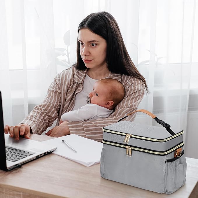 Breastmilk Cooler Bag with 6 Ice Pack, Wearable Breast Pump Bag Compatible with - Image 7