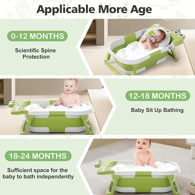 Collapsible Baby Bathtub for Newborn, Foldable Baby Bath Tub - Image 2