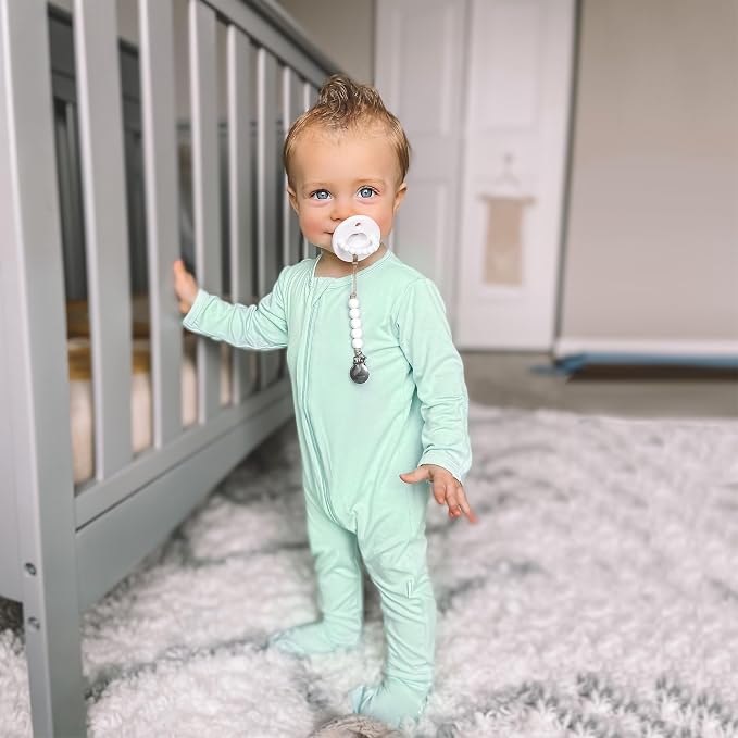 Bamboo Little Soft Baby Footie Pajamas, Baby Clothes, Newborn Sleepers - Image 7