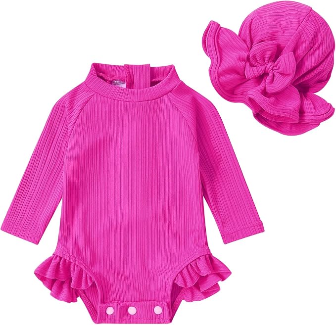 YOUNGER TREE Infant Baby Girls Swimsuit Long Sleeve Swimsuits One Piece by YOUNGERTREE