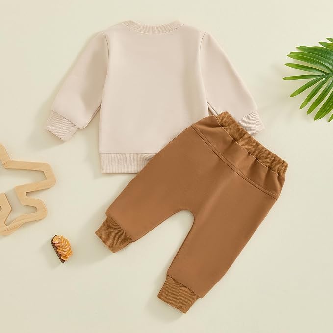 Toddler Baby Boy Fall Winter Outfit Long Sleeve Letter Print Sweatshirts and - Image 3