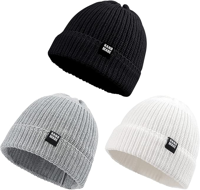 JANGANNSA Simple Knitted Baby Beanie Hip-Hop Boys Winter Hat Toddler Kids Bonnet by JANGANNSA