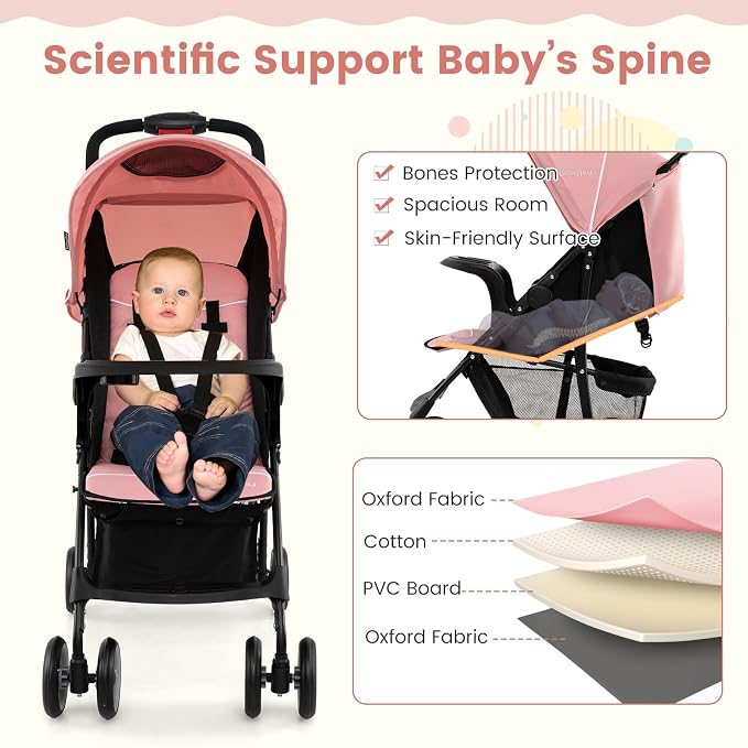 Baby Joy Lightweight Stroller, Compact Toddler Travel Stroller - Image 5