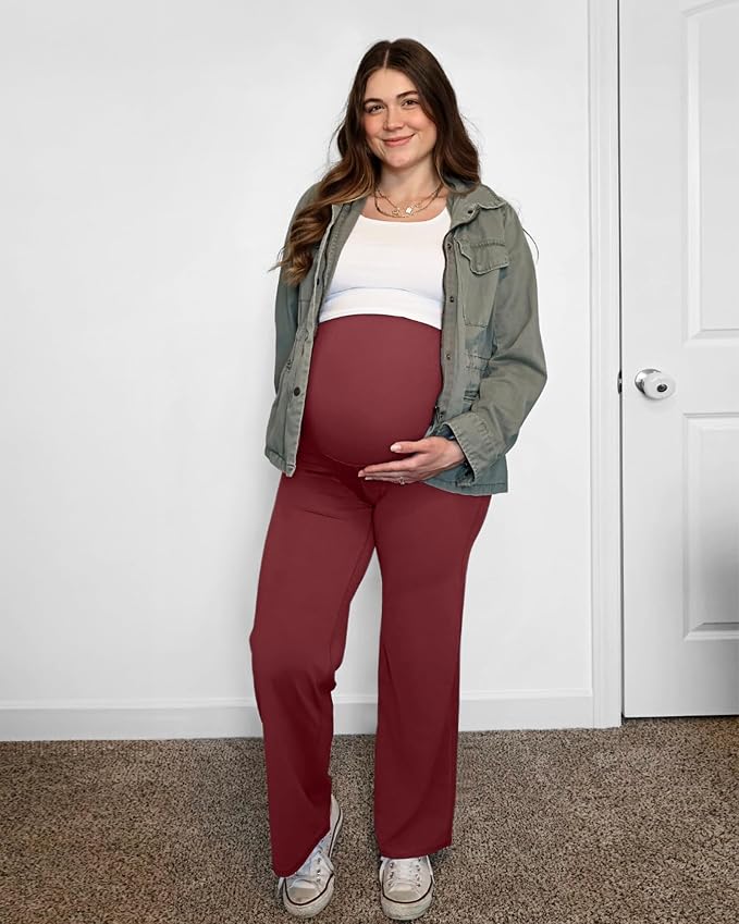 G4Free BareFeel Maternity Dress Yoga Pants Over The Belly Stretchy Work Slack - Image 2