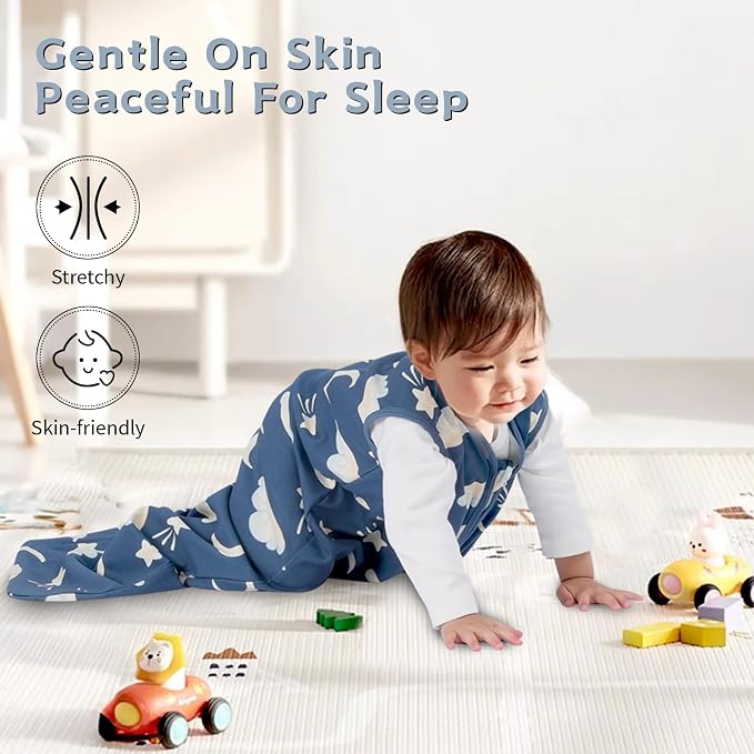 3 Pack Baby Sleep Sack 18-24 Months 100% Cotton TOG 0.5 Baby Sleeping Bag 2-Way - Image 6