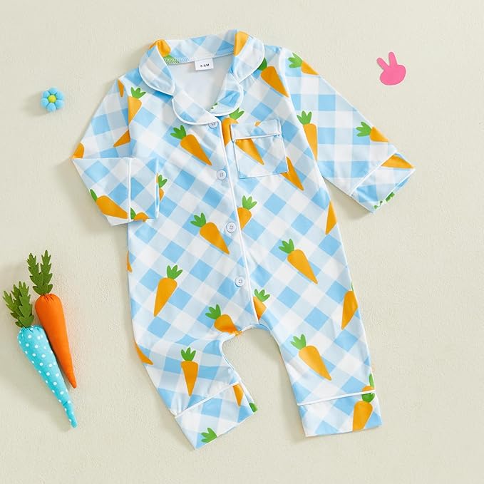 Balaflyie Baby Girl Button Down Pajamas Romper One-Piece Jumpsuit Long Sleeve - Image 6