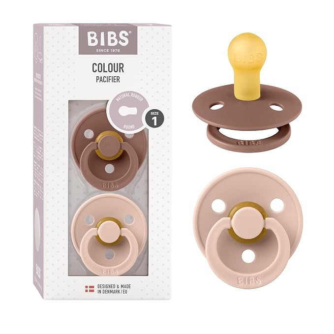 BIBS Pacifiers Colour Collection | Natural Rubber Baby Pacifier | Set of 2 by BIBS