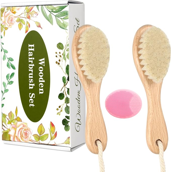 Wooden Baby Hair Brush and Comb Set by WXA