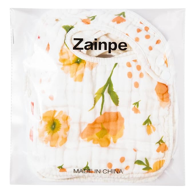 Zainpe 6Pcs Snap Muslin Cotton Bibs - Image 8
