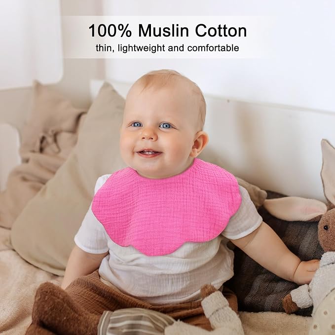 Baby Bibs Muslin Bibs for Baby Girl Boy for Drooling and Teething 10 Pack - Image 2
